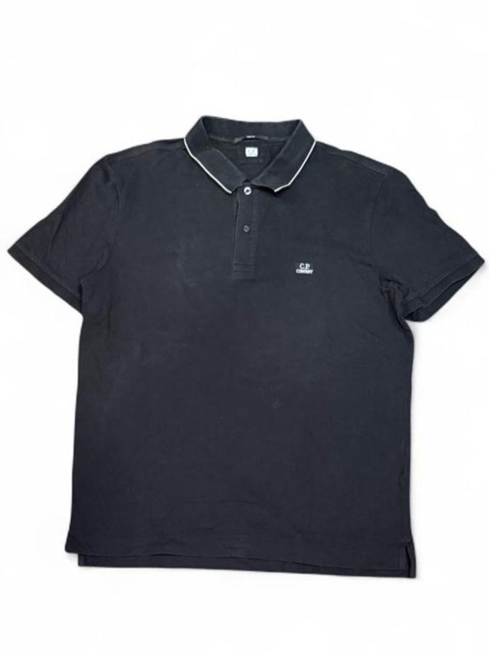 CP Company Embroidered Black Polo Shirt